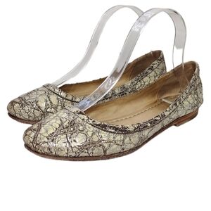 Frye Carson Ballet Women's Distressed Leather Slip On Flats Size 7.5M